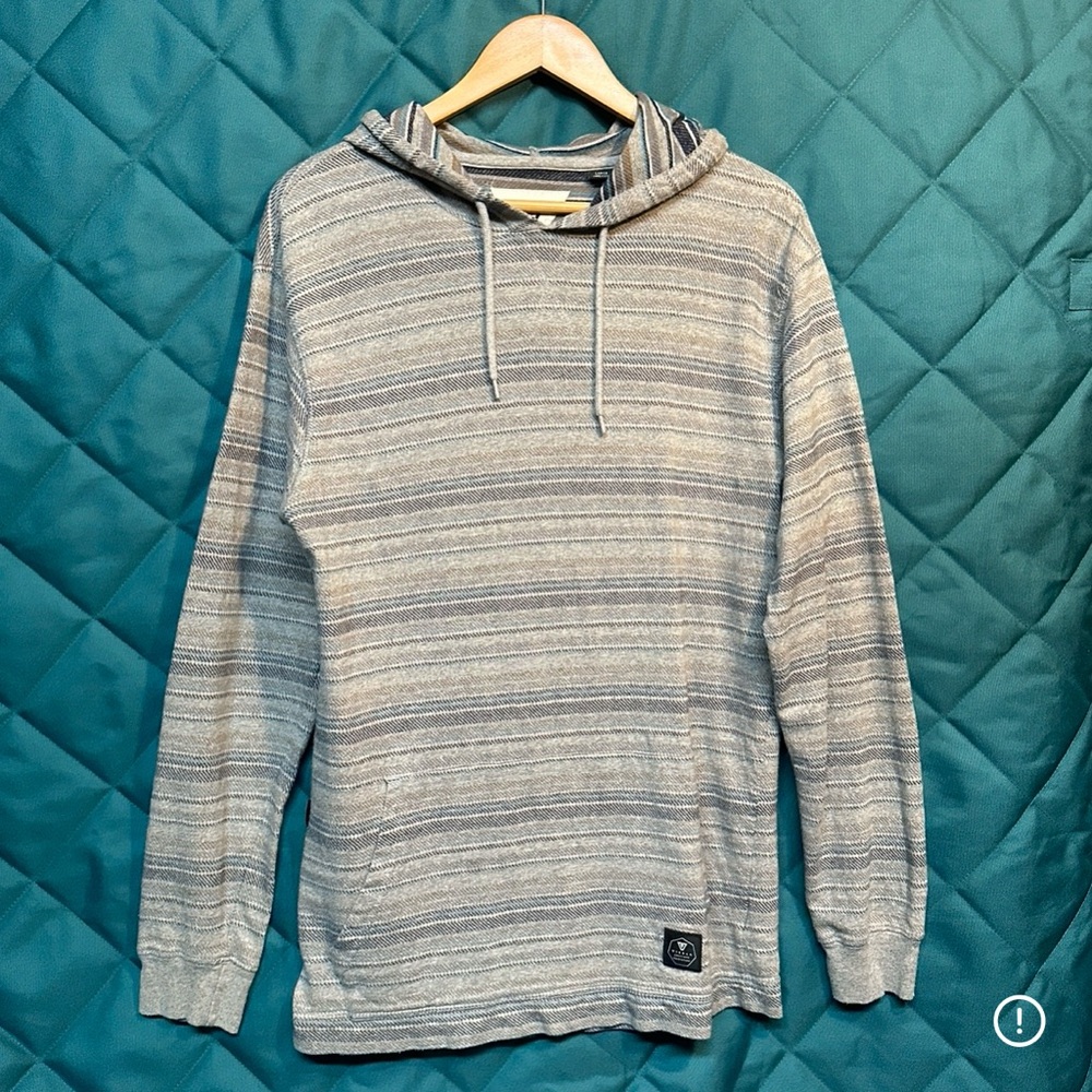 VISSLA Gray and Blue Knit Hoodie